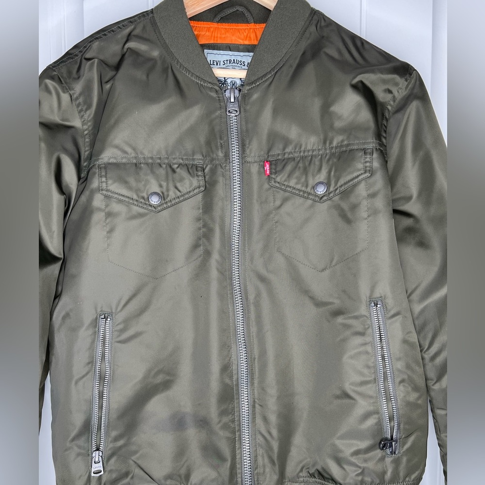 Levi’s Aviator Jacket, Olive Green, Water Repellent,Excellent Condition